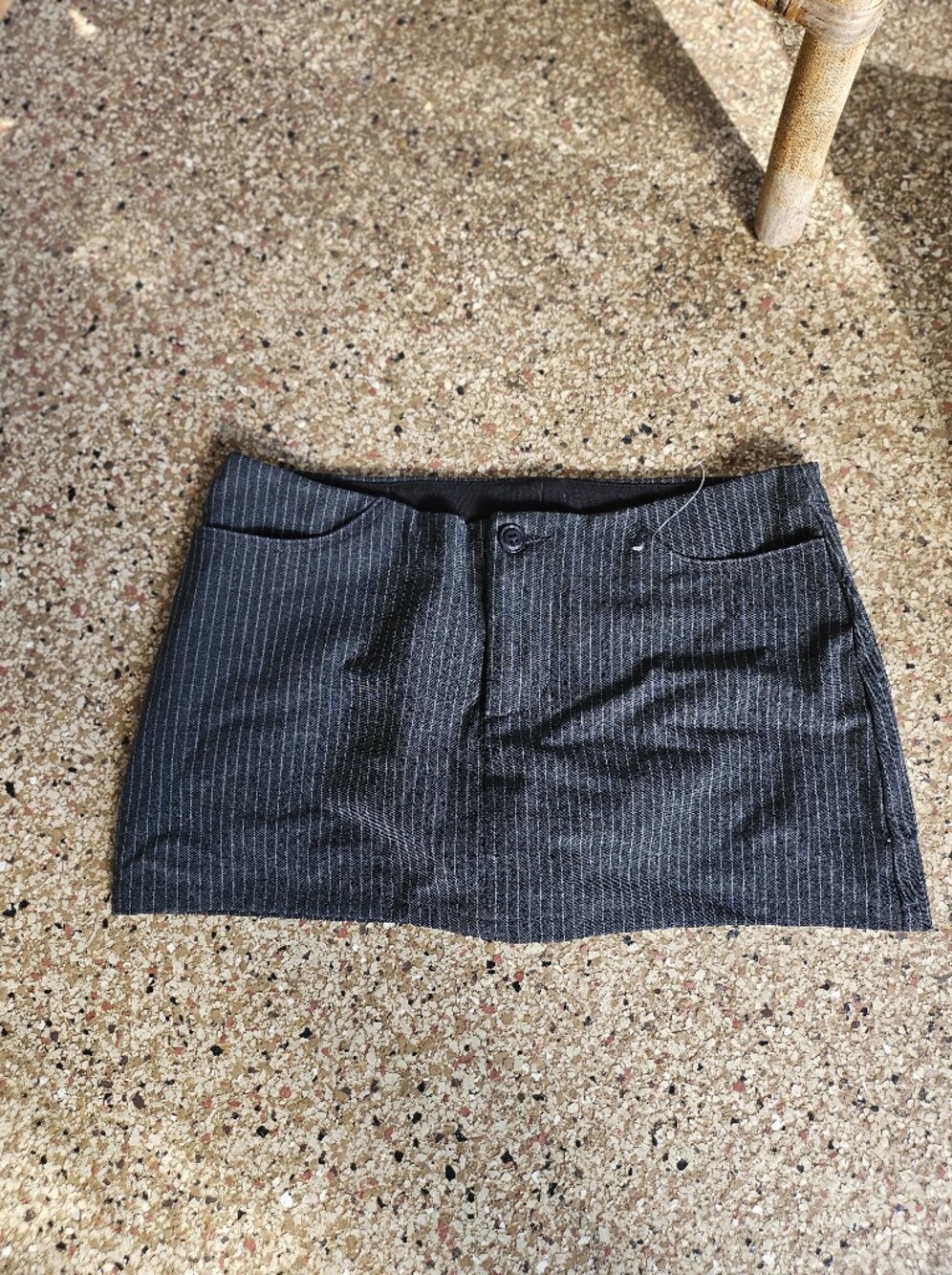 J Galt Shanghai Classic Dark Gray Pinstripe Mini Skirt Skort Small